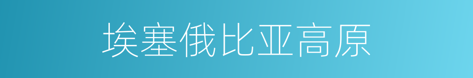 埃塞俄比亚高原的意思
