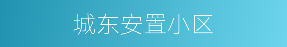 城东安置小区的同义词