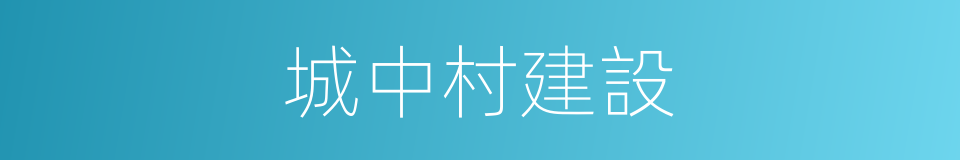 城中村建設的同義詞