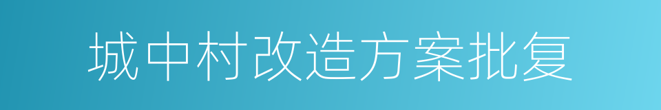 城中村改造方案批复的同义词