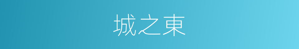 城之東的同義詞