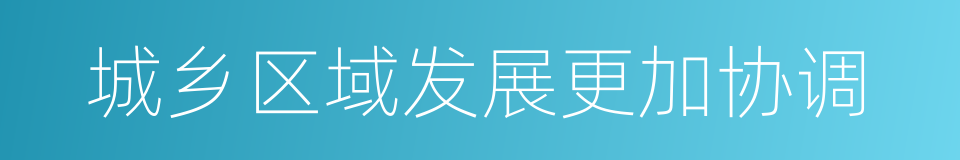 城乡区域发展更加协调的同义词