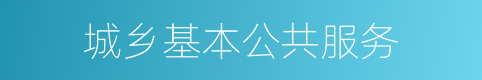 城乡基本公共服务的同义词