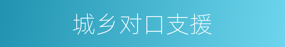 城乡对口支援的同义词