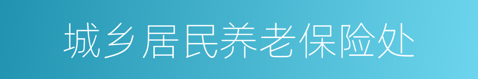 城乡居民养老保险处的同义词