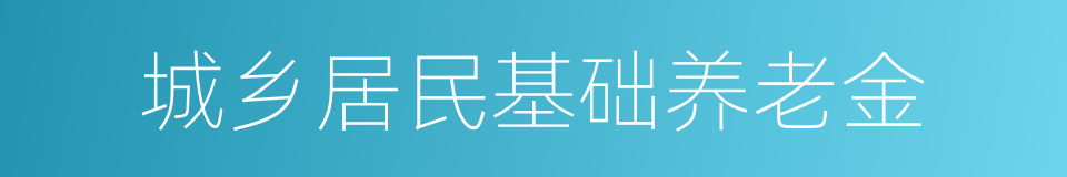 城乡居民基础养老金的同义词