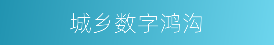 城乡数字鸿沟的同义词