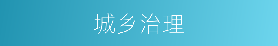 城乡治理的同义词