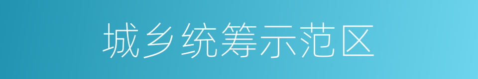 城乡统筹示范区的同义词