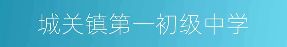 城关镇第一初级中学的同义词