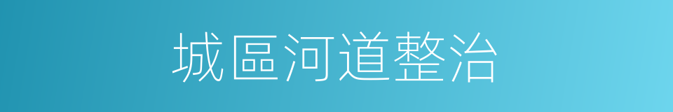 城區河道整治的同義詞