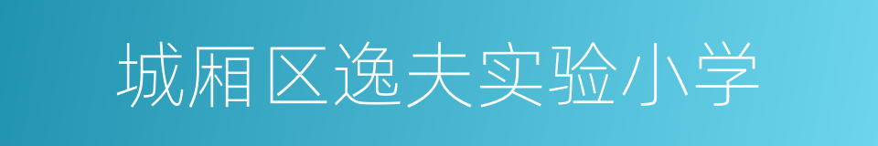 城厢区逸夫实验小学的同义词