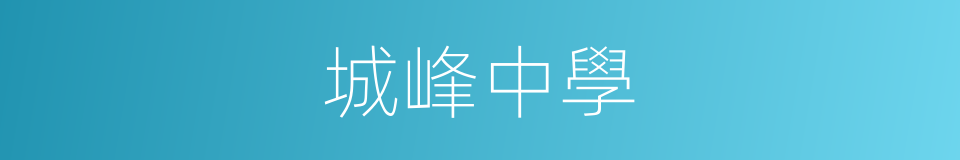 城峰中學的同義詞