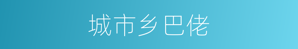 城市乡巴佬的同义词