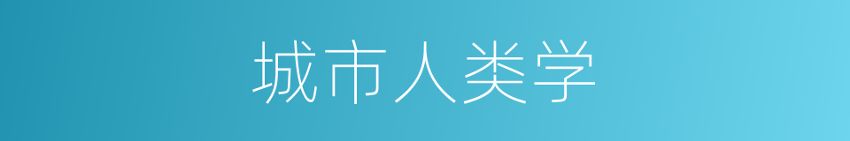 城市人类学的同义词