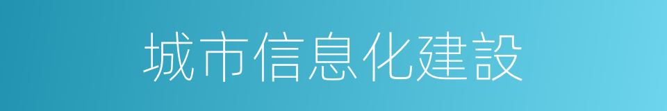 城市信息化建設的同義詞