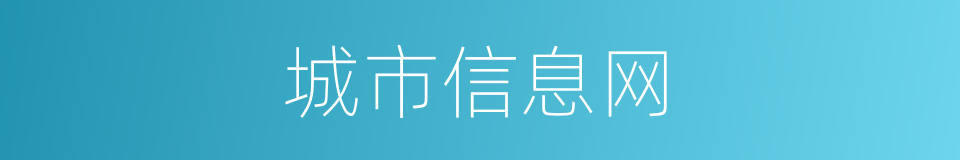 城市信息网的同义词