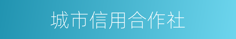 城市信用合作社的同义词