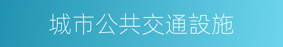 城市公共交通設施的同義詞