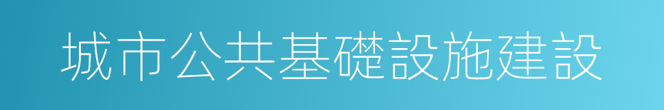 城市公共基礎設施建設的同義詞