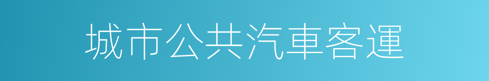 城市公共汽車客運的同義詞