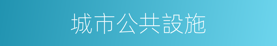 城市公共設施的同義詞