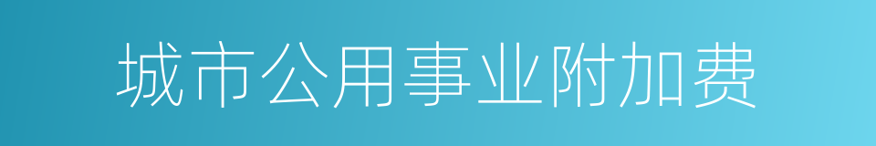 城市公用事业附加费的同义词