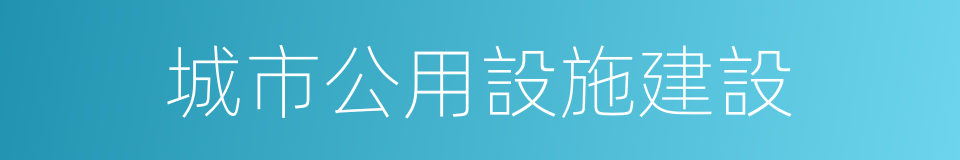 城市公用設施建設的同義詞