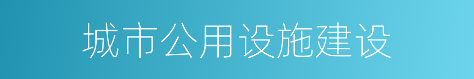 城市公用设施建设的同义词