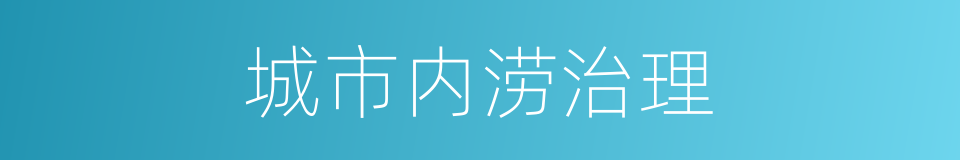 城市内涝治理的同义词