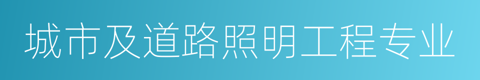 城市及道路照明工程专业的同义词