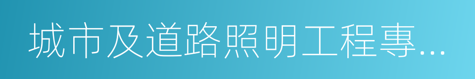 城市及道路照明工程專業承包的同義詞