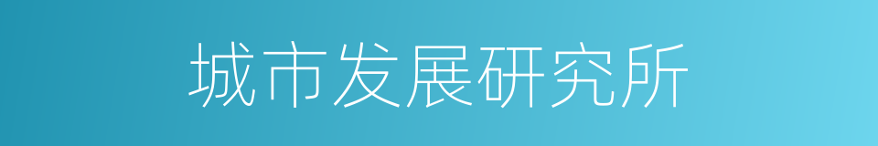 城市发展研究所的同义词