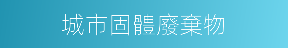 城市固體廢棄物的同義詞