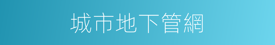 城市地下管網的同義詞