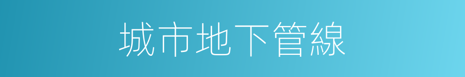 城市地下管線的同義詞