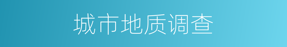 城市地质调查的同义词