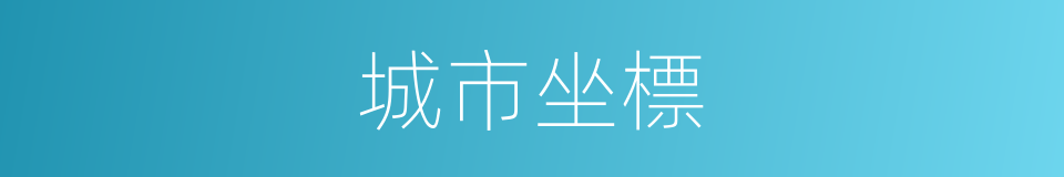 城市坐標的同義詞