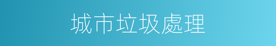 城市垃圾處理的同義詞