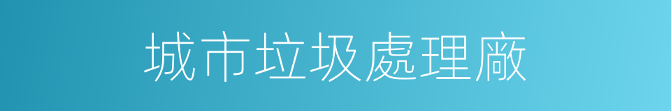 城市垃圾處理廠的同義詞