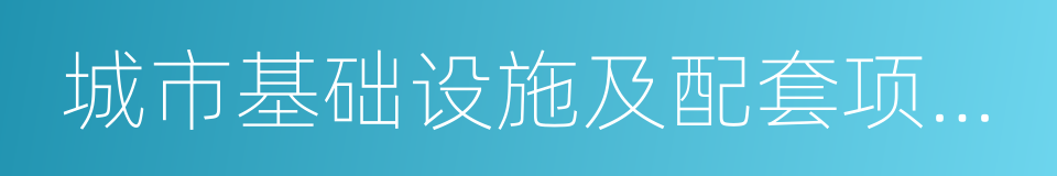 城市基础设施及配套项目开发的同义词