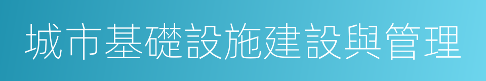 城市基礎設施建設與管理的同義詞