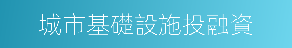 城市基礎設施投融資的同義詞