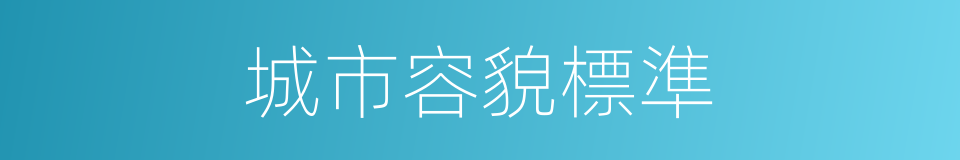城市容貌標準的同義詞
