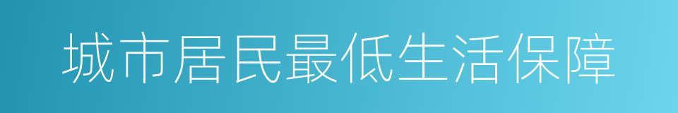 城市居民最低生活保障的同义词