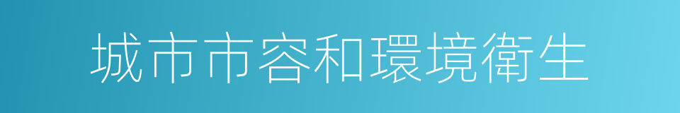 城市市容和環境衛生的同義詞