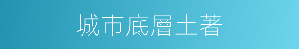 城市底層土著的同義詞