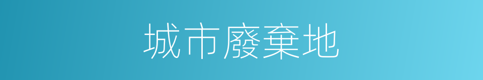 城市廢棄地的同義詞