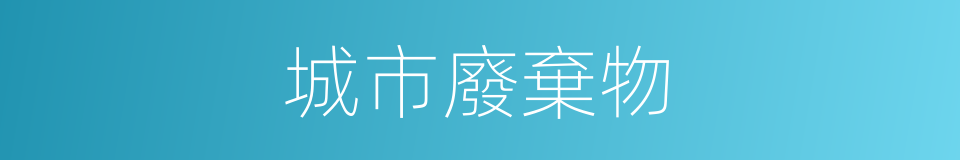 城市廢棄物的同義詞