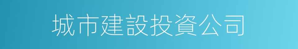 城市建設投資公司的同義詞